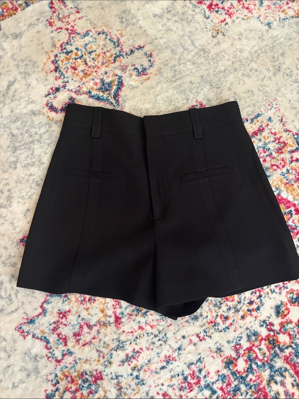 Zara Black High-Waist Tailored Shorts